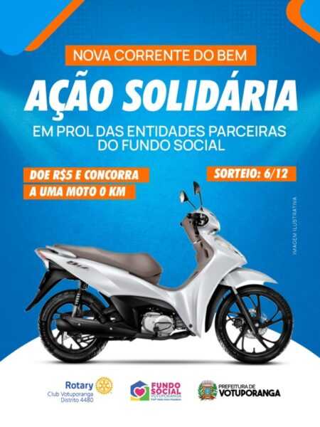 Ação Solidária: Rotary e Fundo Social sortearão moto 0 km em benefício das entidades acao-solidaria:-rotary-e-fundo-social-sortearao-moto-0-km-em-beneficio-das-entidades